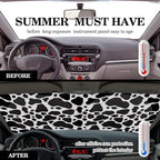 Windshield Sun Shade Foldable Car Front Window Covers for Car Accessories Sun Heat UV Rays Visor Protector Protection for Universal Cars SUV Truck(Cow Print)