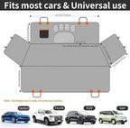 Back Seat Pet Cover for Dogs with Mesh Window - Tesla Model 3, SUV, Sedan, 600D Waterproof Heavy Durable Hammock, Scratch Proof Nonslip with Seatbelt, Dog Car Seat Cover for Back Seat