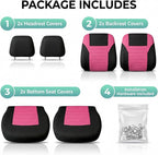 FH Group Automotive Car Seat Covers Front Set Premium 3D Air Mesh Front Seat Covers, Airbag Compatible Universal Fit Interior Accessories for Cars Trucks and SUVs - Pink