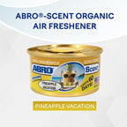ABRO Car Air Fresheners: Canned, Spill Proof Airfreshener for Home, Office, or Car Accessories Interior, Lasts Up to 60 Days - 3Pck Pineapple Vacation