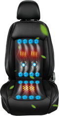 2025 Upgraded 3-in-1 Cooling Car Seat Cover Front Seat, 12V Ventilated Cooling Car Seat Cushion with Massage, Summer Cooling Seat Cover for Car SUV Truck Universal Fit (Black-4)