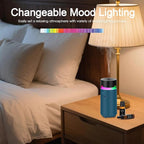 HODEMI Portable Smart Essential Oil Diffuser,Cold Mist Car Air Freshener Aromatherapy Diffuser with 10 LED Lights,Built-in Battery,Auto On/Off,4/8 Timer Modes,for Home Office and Travel (Blue)