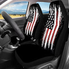 KEIAHUAN 4th of July Car Seat Cover Full Set American Flag Patriotic Breathable Car Front Seat Cover and Rear Bench Cover Set of 4