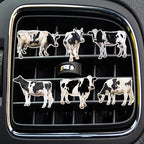 Black and White Cows Car Vent Clip,Car Air Fresheners Vent Clips Cute Car Vent Decorations,Bling Car Diffuser Car Interior Decoration Charm Car Vent Interior Accessories (6 Pcs Black and White)