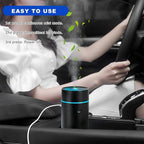 Sun Walker Smart Car Fragrance Diffuser, 80ml USB-Powered Ultrasonic Mist Humidifier Air Freshener with Lights, Portable Essential Oil Diffuser Aromatherapy Humidifier for Car Office Bedroom
