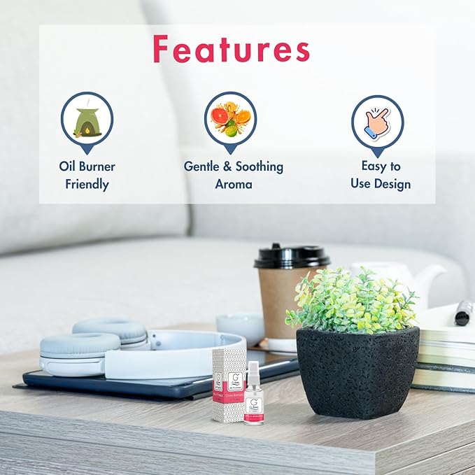G's Breeze Citrus Aromatic Air Freshener - Energize and Cheerful Essence - Fruity Scent of Sun-Kissed Citrus Fruits for Clean, Vibrant & Inviting Atmosphere - Zesty Aroma for Home, Car or Office
