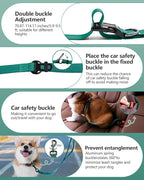 Hands Free Dog Leash, Multifunctional Crossbody Dog Leash, 5.9-9.5Ft Long Waist Belt with Car Seatbelt and Double-Sided Reflective Stitches for Medium and Large Dogs Walking, Jogging(Green)