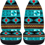 ELEQIN Aztec Turquoise Car Seat Covers Two Front Only for Car, Automotive Interior Covers, Airbag Compatible, Quick Setup Universal Fit Seat Covers for Car, Truck, SUV