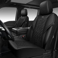 CAR PASS 3D Foam Mesh Leather Car Seat Covers Front Seats, Leather Mesh Front Seat Covers for Car,Breathable Universal Fit for SUV Truck Sedan Van Automotive, Armrest Airbag Compatible,Black