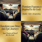 Greed Luxury Car Air Freshener for Men - Inspired by Avintus, Long-Lasting 100% Natural Essential Oils, Made in USA - Includes Bronze Alexander Coin Charm by House Of Olympus