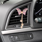 Healifty Car Air Freshener Clips for Vents 2 Pcs Butterfly Rhinestone Aromatherapy Diffuser Vent Clips Stylish Auto Vent Clip Air Freshener Car Interior Accessories for Women