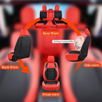 Coverado Seat Covers for Jeep Wrangler, Waterproof Leather Car Seat Cushion Full Set, Custom Seat Protector Fit for Jeep Wrangler JL 4-Door Sahara Sport Rubicon 2018-2024 (Red)