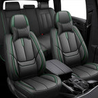 Fit for 98% of Mercedes Benz Car Seat Covers with Headrests, Premium Nappa Leather Seat Cover, Fully Wrapped Protect Modern Style Seat Cover (5-Seat Luxury, Black & Green)