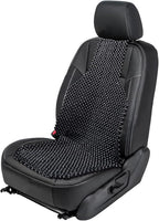 ZONETECH Wood Beaded Seat Cushion, Premium Quality, Black, Car Massaging, Double Strung, Stress Free (1 Pack)