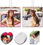 5Pcs Custom Air Fresheners with Picture, Customized Photo Air freshener for Car Personalized Double Sided Hanging Air Freshener Car for Bedroom Bathroom Gifts for Him (5pcs-Square)