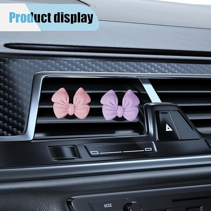 6PCS Bow Car Air Freshener Clips, Cute Air Conditioning Vent Clip, Aesthetic Car Interior Decoration Accessories, Automotive Dashboard Air Vent Trim Clip for Women Girl (Colorful 1)
