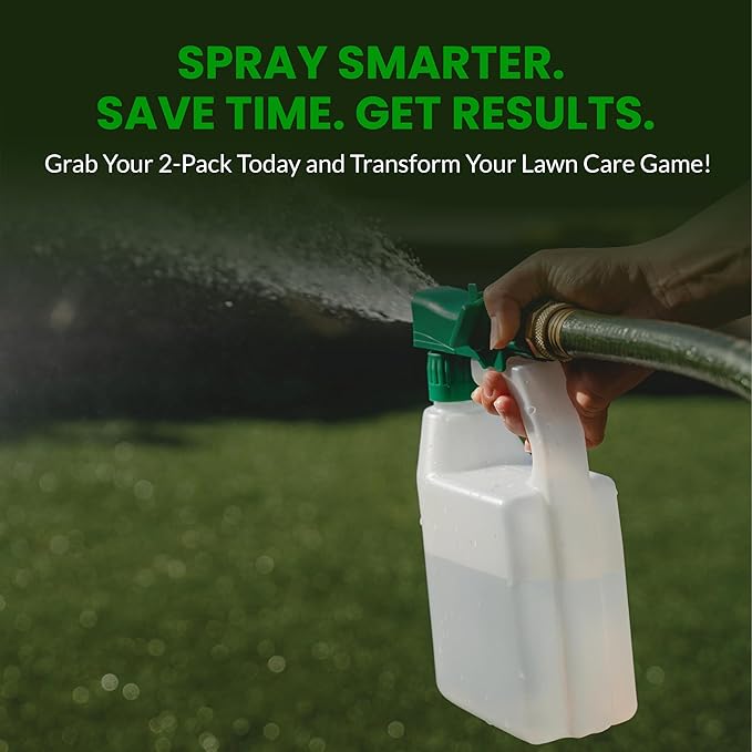 Humboldts Secret 2-Pack Garden Hose End Sprayer | Multipurpose Lawn Attachment with 100 to 1 Mixing Ratio | Garden Sprayer for Lawn Care, Fertilizing, Car Wash & Outdoor Use | 32 ounce