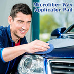 50 Pcs Microfiber Wax Applicator Pads 5 Inches Diameter Applicator Pads Bulk Soft Microfiber Wax for Car Polishing Foam for Car Cleaning(Blue, Gray)