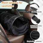 Abbylike Dog Crate for Car, Pet Travel Tube Car Crate Large Kennel, Pet Containment Barrier Mesh Tube with Seat Belt Storage Bag, 47" x 24" Soft Cage for Large Medium Dogs Long Travel Trips