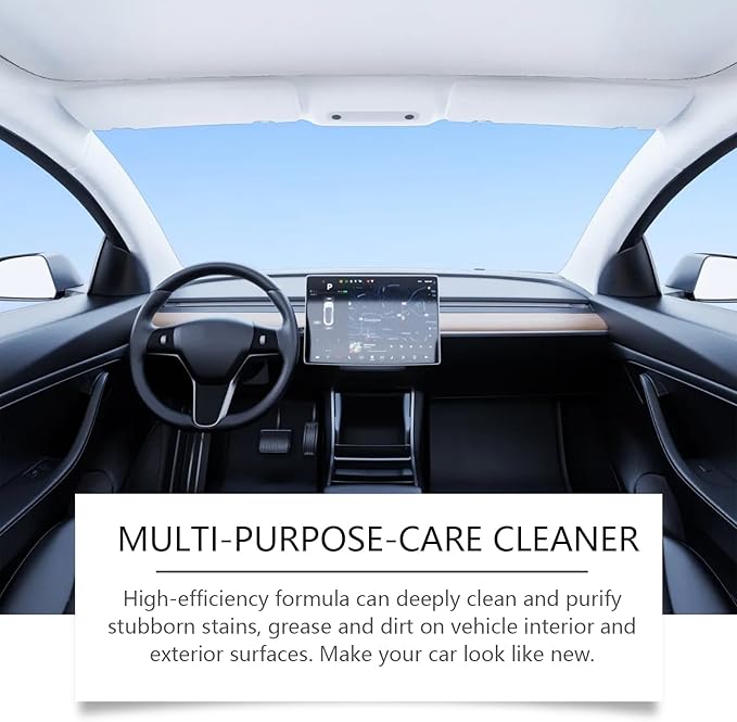 Auto Parts Multi-Purpose Foam Cleaner,Household Car Interior Maintenance Decontamination Solution for Leather, Plastic, Fabric Seats & Dashboards | Quick Stain Remover | Fresh Lemon Scent | 4 Oz