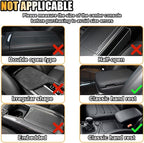 Bling Leather Car Armrest Seat Box Cover, Car Console Armrest Cover with Crystal Rhinestones, Anti-Scratch Waterproof Auto Center Console Protector Cushion Pad for Car SUV Truck (Pink)