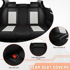 Car Seat Covers Compatible with Toyota Camry 2012-2026 Durable Waterproof Automotive Seat Covers Stretchable Fabric Material, Airbag Compatibility, Premium Nappa Leather(Black White, Full Set)