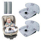 Car Seat Potty Training Protector Set, 2 Pack Waterproof Piddle Pad for Baby Toddlers, Leak-Proof Car Seat Liner with Non-Slip 2 Strap Covers, Machine Washable - Gray