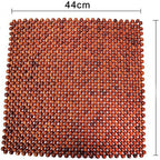 Wood Beaded Auto Car Seat Bead Cover,Natural Rosewood Wooden Bead Cool Refreshing Back Massaging Comfort Cushion Mat,Premium Quality Universal for Car Truck on Summer (Square mat)