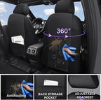 CAR PASS Nappa Leather Car Seat Covers, Water Resistant 3D Foam Faux Leather Seat Covers, Lumbar Support Automotive Seat Covers 2 Front Seats, Comfort & Universal Fit for Cars SUV Truck, Solid Black