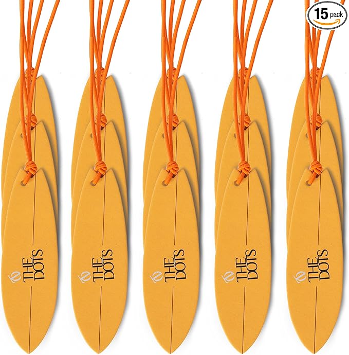 THEDOTS 15 Pack Air Freshener Car Hanging, Sicilian Orange Scent, Natural Citrus Surfboard Card, Fresh Deodorizer Hanging Scent for Vehicle