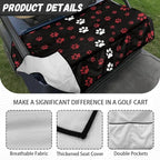 Biyejit Golf Cart Seat Covers with 4 Pockets Golf Cart Seat Towel Blanket Fits 2-Seat Golf Carts, Golf Cart Accessories