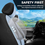 FLORICH Car Seat Covers Full Set, Universal Seat Cover 5 Seats, Automotive Seat Covers with Mesh Leather, Waterproof Car Seat Protector, Breathable Car Seat Cushion for Most Car SUV Truck, Blue