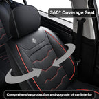 Car Seat Cover Full Set Sets, Universal Car Seat Covers for Cars, Premium Waterproof Leather, Protect & Upgrade Car Interior, Compatible with Airbags, Easy to Install & Clean Up