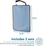 Enovoe Kick Mats - Set of 2 - Back of Seat Protector for Kids Feet - Car Seat Back Protector - Shields from Dirt and Scuffs - Durable Material - 16.8x32.8inch - Grey - Kick Mats Back Seat Protector