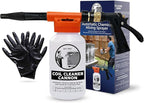 AC Coil Cleaner Cannon Sprayer - Automatic Mixing Foam Gun for HVAC Coil Cleaner - Air Conditioner Coil Cleaner for AC Unit, Evaporator & Condenser Coils - 2-Quart Bottle with Dilution Ratios + Gloves
