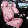 Coverado Seat Covers, Car Seat Covers Front Seats, Car Seat Cover, Car Seat Protector Waterproof, Seat Cushion Nappa Leather with Head Pillow, Carseat Cover Universal Fit for Most Cars (Pink)