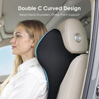 FLORICH Car Seat Cushion & Lumbar Support Pillow & Car Neck Pillow for Driver Car Office Chair, Ergonomic Memory Foam Car Cushion & Back Support Pillow for Sciatica Pain Relief - Black
