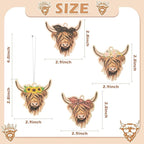 ANGOLIO 4Pcs Highland Cow Air Freshener Car Hanging Gifts for Women Funny Highland Cow Print Car Accessories Hanging Ornament Vent Decoration Aromatic for Party Supplies Cute Aromatic Accessories