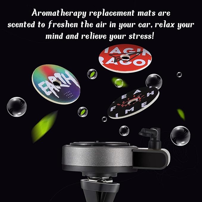 Augeny 30 PCS Car Vent Clip Aromatherapy Fragrance Diffuser, Retro Style Air Diffuser Freshener, Auto Record Player Design Turntable Perfume Vent Outlet Decoration, Car Accessories