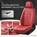 Coverado Car Seat Covers Full Set, Seat Covers for Cars, Car Seat Cover, Car Seat Protector, Leather Car Seat Cushion, Waterproof Car Seat Covers Front Seats and Back Fit for Most Cars(Red)