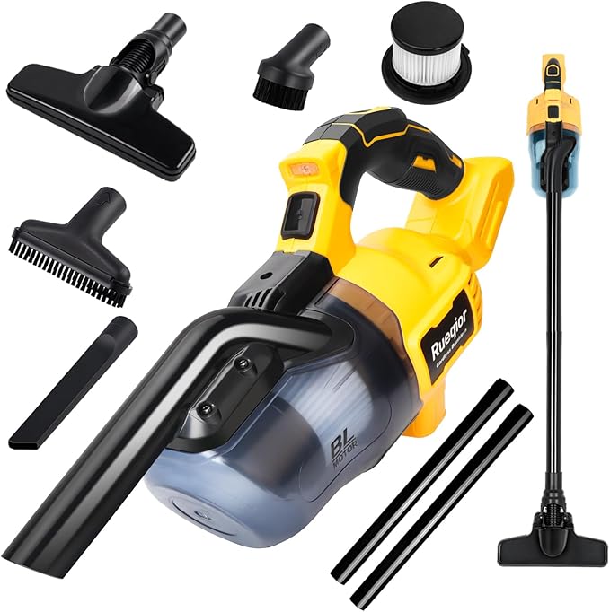 Cordless Vacuum Compatible with DeWalt 20V Battery, 5 in 1 Brushless Vacuum Cleaner with 50KPA 500W Powerful Motor, 50 CFM Portable Hand Vacuum for Home Wood Floor, Carpet, Car (Battery Not Included)
