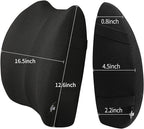 2 Pack Lumbar Support Pillow,Memory Foam Back Cushion for Office Chair,Car Seat,Travel,Ergonomic Posture Corrector for Lower Back Pain Relief,Black