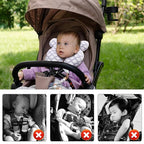 vocheer Baby Travel Pillow(Upgraded), Head and Neck Support Pillow for Pushchair, Car Seat,Stroller, Bouncer, Cotton（White Cloud）