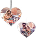 Custom Air fresheners with Picture - Personalized Photo Air Freshener for Car,Personalized Double Side Photo Text for Car Bathroom, Wardrobe Gifts for Boyfriend Men Women (Heart, personalized)