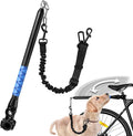 Bicycle Dog Leash for Riding, Hands Free 150° Rotating Built-in Shock Absorber Bike Retractable Leashes for Cycling, Elastic Nylon Adjusted Car Holder Seat Belt Rope (Black)