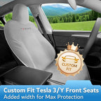 Premium Microfiber Towel Tesla Model Y Juniper/3 Seat Cover, Waterproof | Sweatproof | Machine Washable | Non-Slip, Seat Protector for Tesla Model 3/Y 2016-2026 Interior Accessories - (1Pack, Gray)