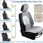 1 Pack Linen Car Seat Cover Front Seat Covers Soft & Breathable Front Premium Covers with Non-Slip Protector Universal Fits Most Automotive, Vans, SUVs, Trucks (1Pack Light Grey)
