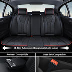 Coverado Car Seat Covers Full Set, Black Seat Covers, Waterproof Car Seat Cover, Car Seat Cushion, Car Seat Covers Front Seats Back Seat Covers, Car Seat Protector Universal Fit Most Cars Red Line