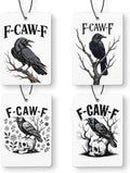 Funny Gothic Skull Black Crow Car Air Freshener 4 Pcs, Dark Humor Raven Hanging Air Freshener for Cars Closet Drawer Books, Witchy Goth Bird Floral Car Accessories for Women Men