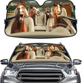 GENANY Horse Funny Windshield Sun Shade for Car SUV Truck (55x30 Inches), Sun Shade Windshield, Shades for Front Windows, Protector Blocks U, Spring Car Decor